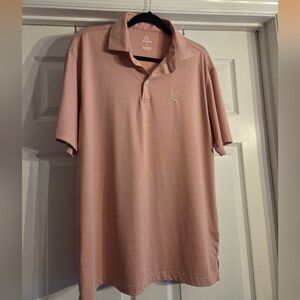 Rhoback Polo Men's Large (L) Pale Muted Dusty Pink Salmon Solid Pastel Golf